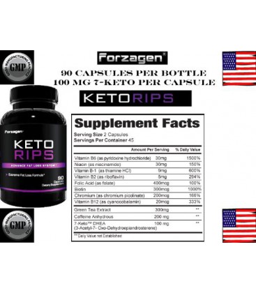 1 Meilleur 7-Keto DHEA 100 mg Keto Rips 90 capsules mères Tarification de jour offre